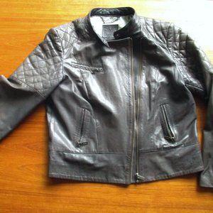 Large Tristan Brown Perfecto Real Leather Jacket